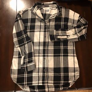 Old Navy Flannel Shirt Boyfriend Fit Plaid S Small
